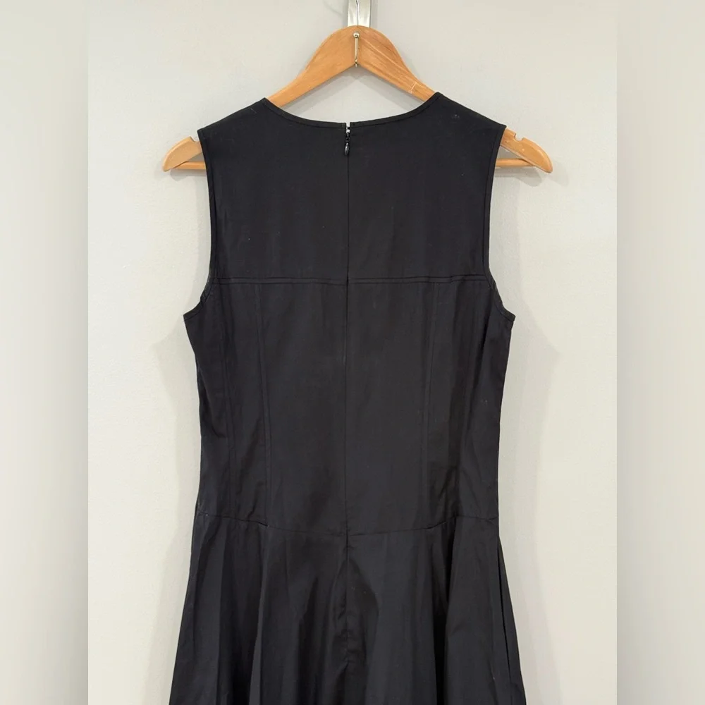 Madewell Black Yana Mid Weight Poplin V-Neck Midi Dress 4 NWT - Picture 7 of 8